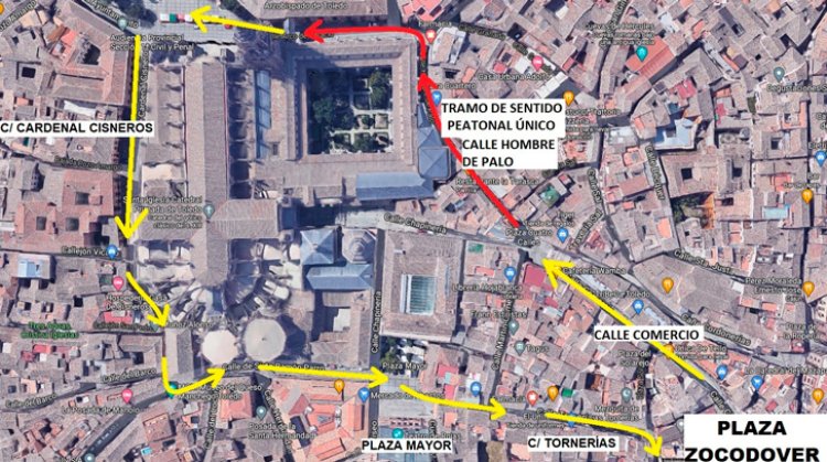 Toledo establece un circuito peatonal de sentido único de Zocodover al ayuntamiento