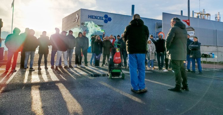 Los trabajadores de la plantilla de Hexcel Fibers Illescas secundan el tercer día de paros