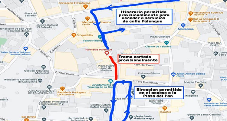 Se reordena el tráfico en el entorno del ayuntamiento de Talavera