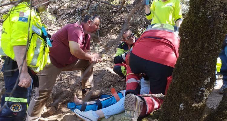 Rescatan en Los Chorros de Los Navalucillos a una senderista accidentada