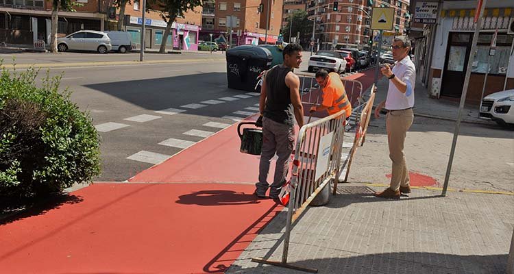 Avanzan en Talavera las obras de los itinerarios ciclistas y pasos de peatones