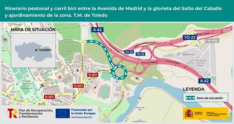 Afectaciones al tráfico en Toledo por las obras en el entorno del Salto del Caballo