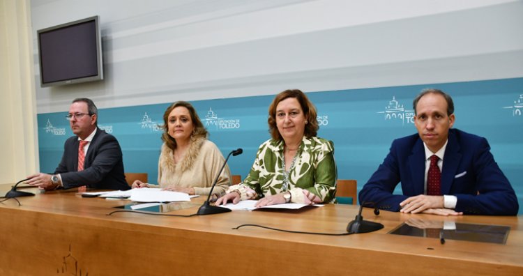 Sánchez, De Frutos, Cedillo y Arias durante la presentación del presupuesto.