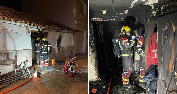 Un hombre sufre quemaduras y fracturas al incendiarse su casa en Villafranca
