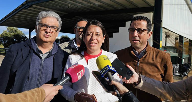García Torijano atiende a los medios en presencia de Ramos (i), Armenta /d) y Muñoz.