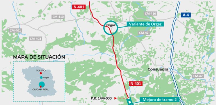 Aprobado el estudio informativo para mejorar la carretera N-401 entre Orgaz y Ciudad Real
