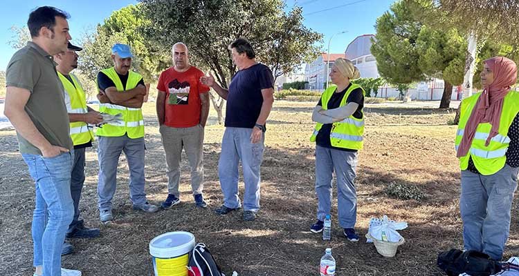 Trabajadores del Plan de Empleo de Talavera adecentan el polígono Torrehierro