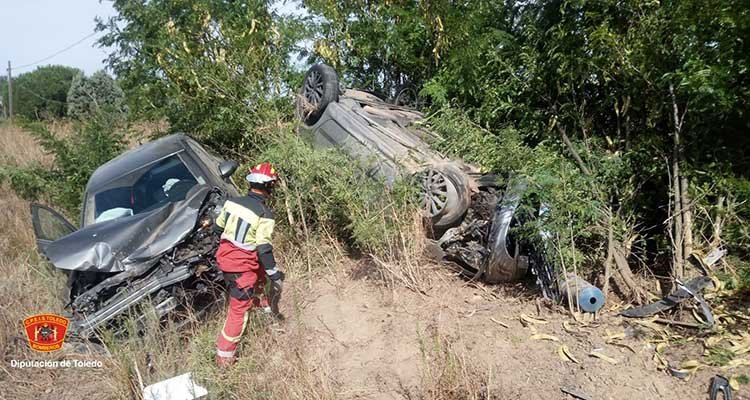 Salvan la vida tras una violenta colisión en la carretera de Segurilla