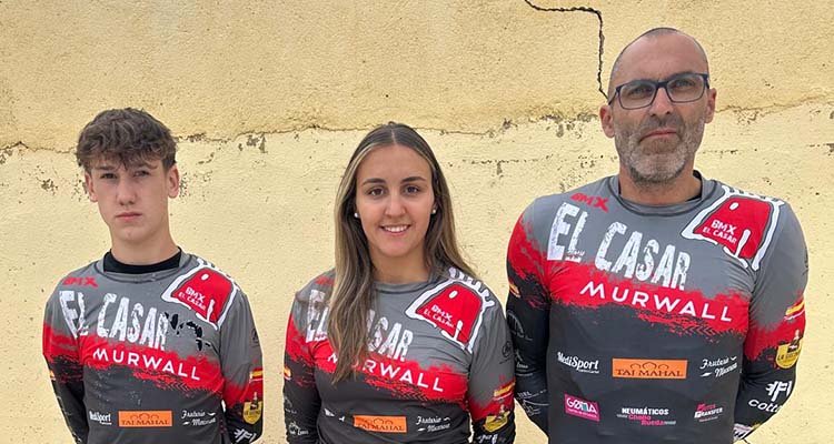 El BMX El Casar acudió a Ricla con los medallistas Leire y Miguel Ángel, y con el debutante Saúl Huerta (i)