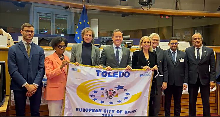 Toledo recibe en el Parlamento Europeo el reconocimiento como Ciudad Europea del Deporte 2025